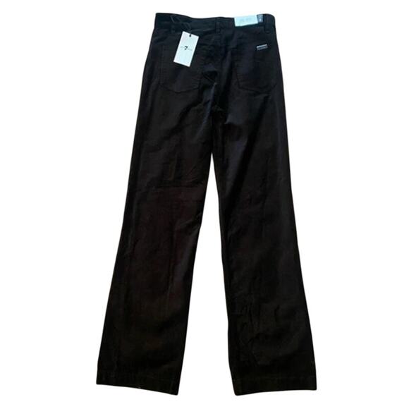 7 FOR ALL MANKIND x ANTHROPOLOGIE Alexa Trouser Jean Black Velvet Sz 29 NWT {L1} - Picture 4 of 5